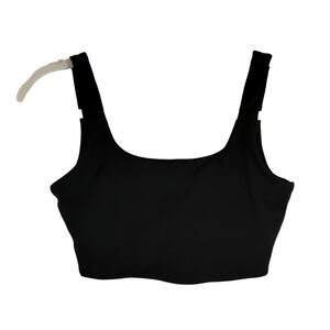 W Madewell MWL Womens True Black Stretch Flex Square Neck Yoga Sports Bra NWT XS